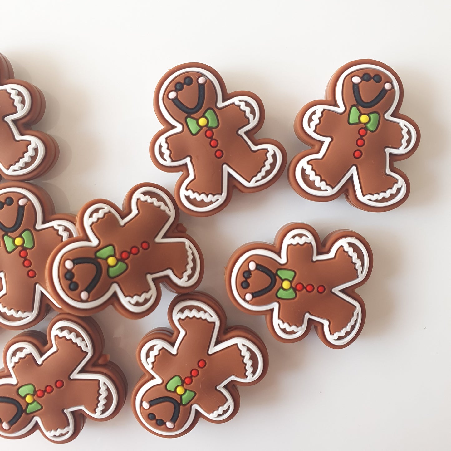 Brown Silicone Gingerbread Man Beads