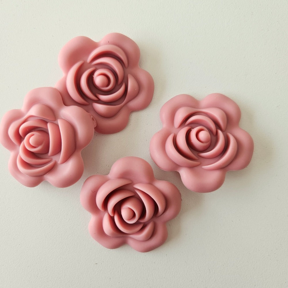 Large Rose Silicone Beads - Hey Beadly