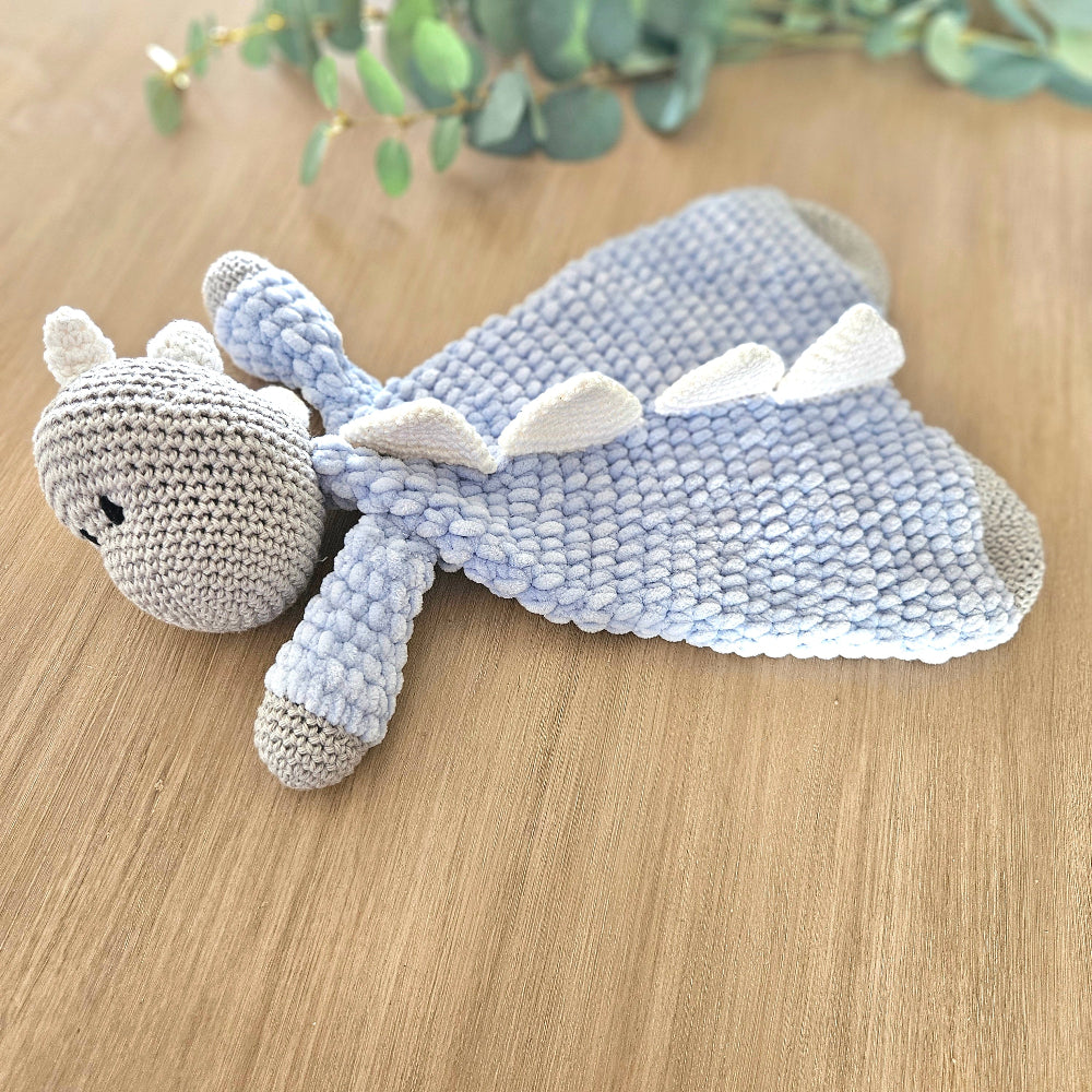 Blue Handmade Dinosaur Snuggler - Hey Beadly
