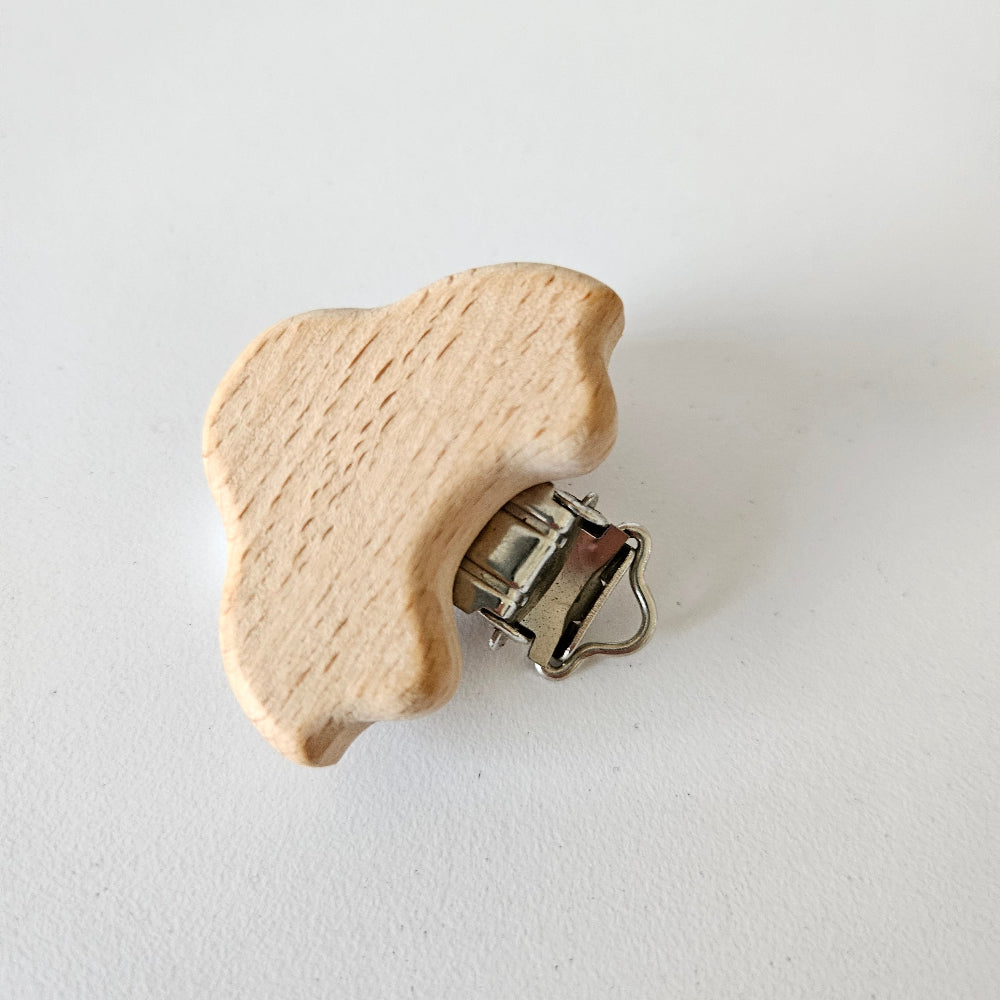 Car Shape Beech Wood Pacifier Clip