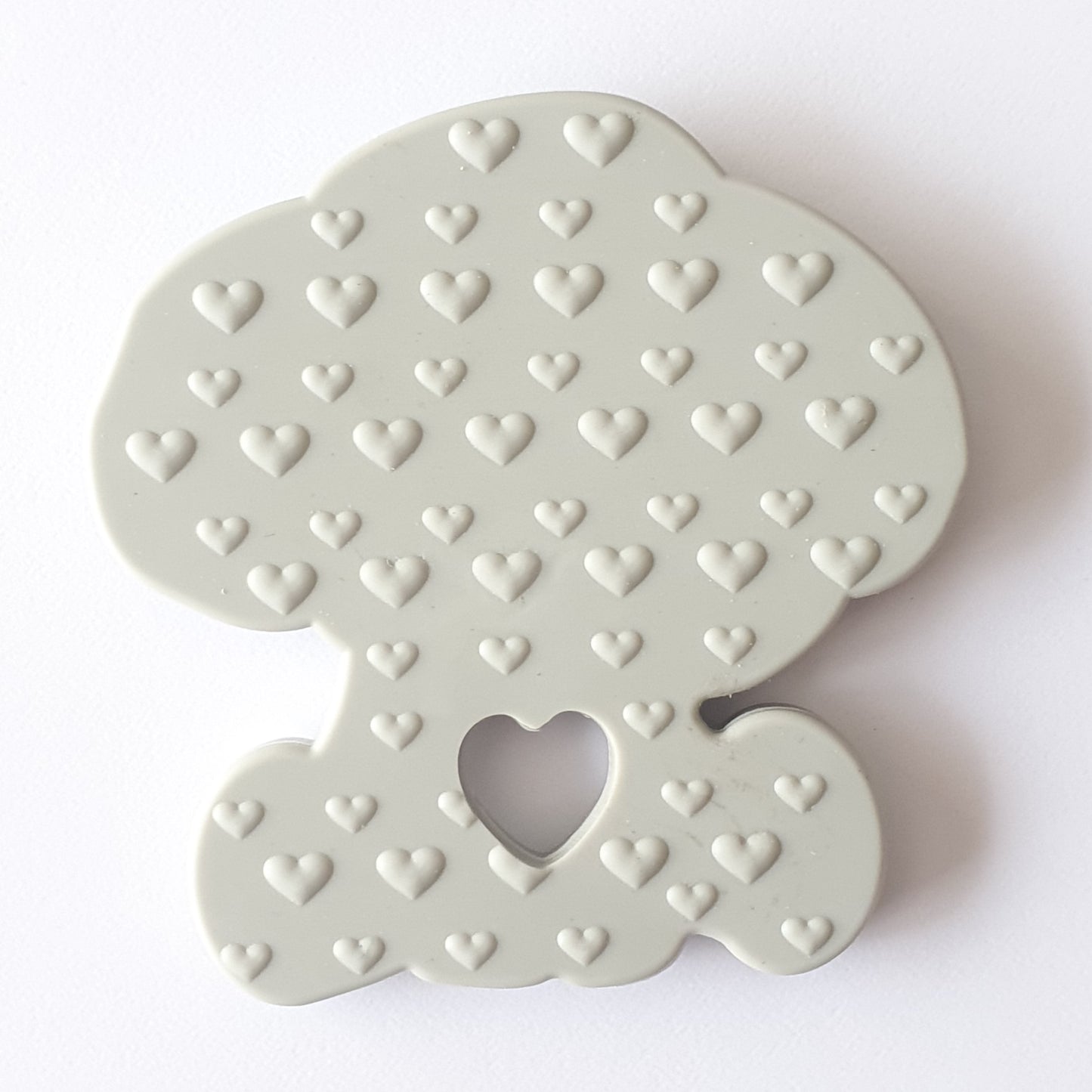grey elephant silicone teether back