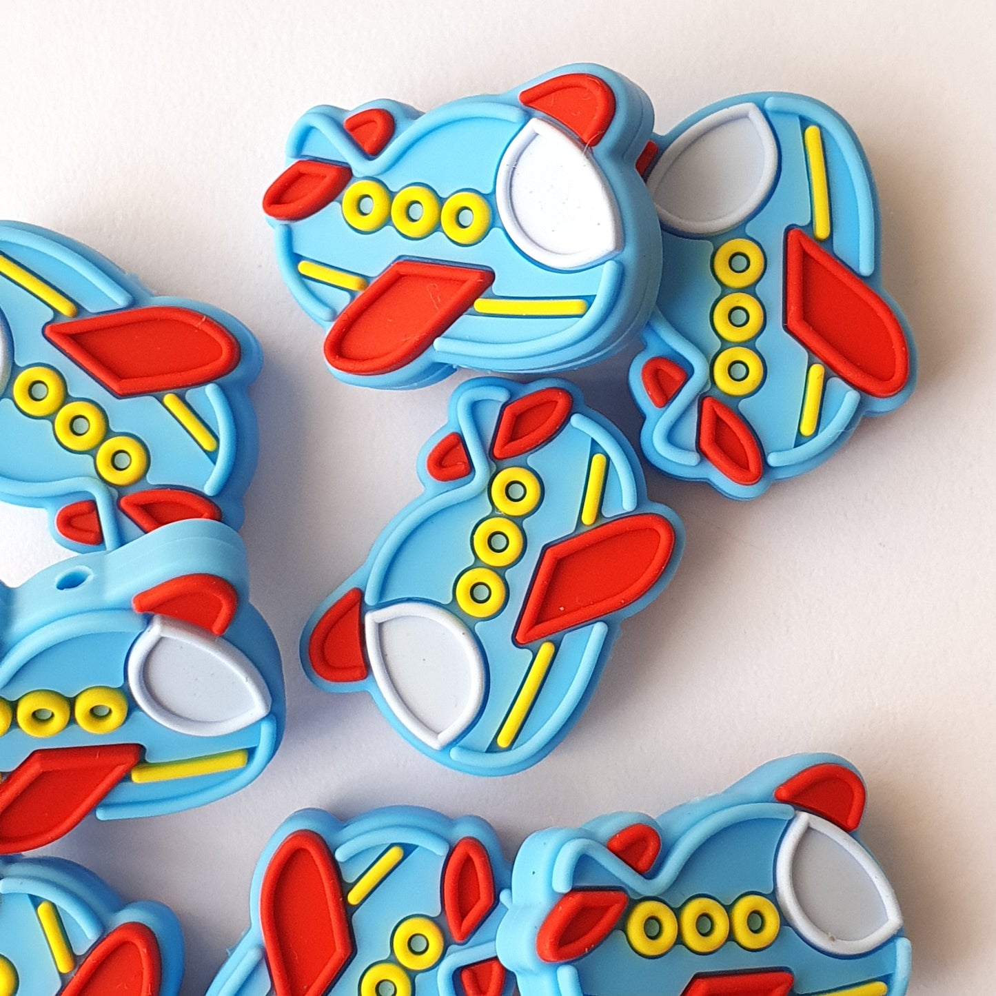 sky blue airplane silicone beads
