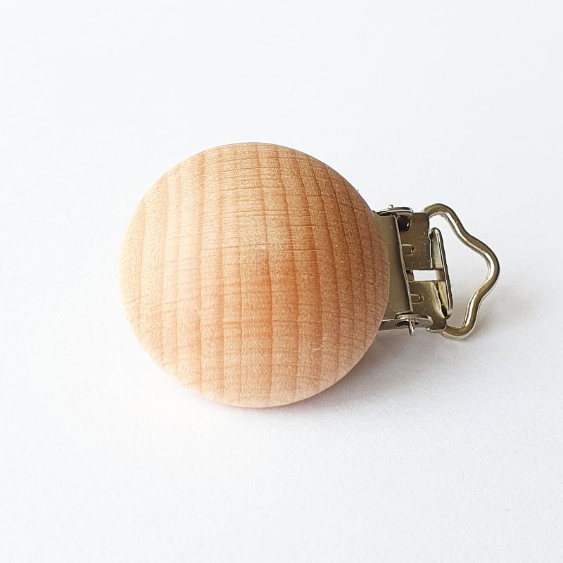 30mm Beech Wood Pacifier Clips - Hey Beadly