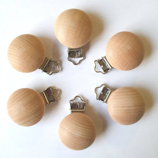 35mm Beech Wood Pacifier Clips - Hey Beadly