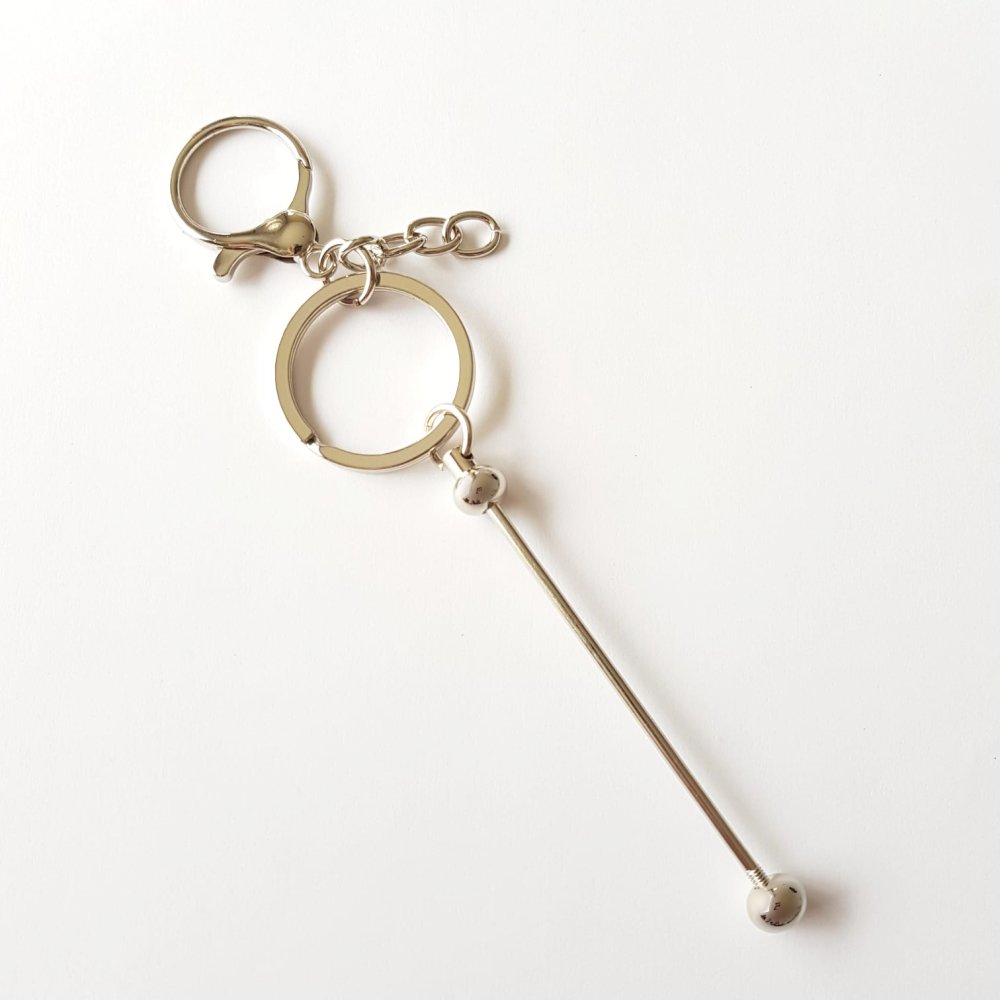 Beadable Bar Keychain - Silver - Hey Beadly