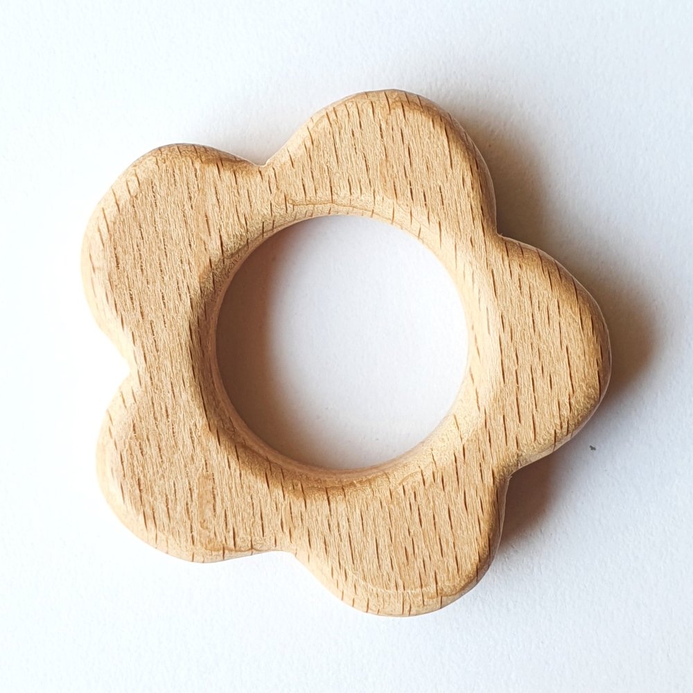 Flower Beech Wood Teether - Hey Beadly