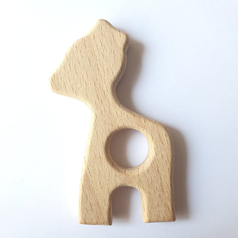 Giraffe Beech Wood Teether - Hey Beadly