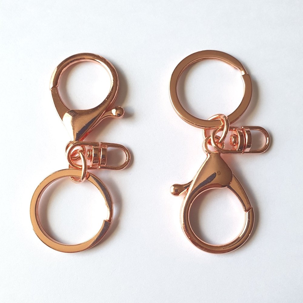Keyring & Clip - Rose Gold - Hey Beadly