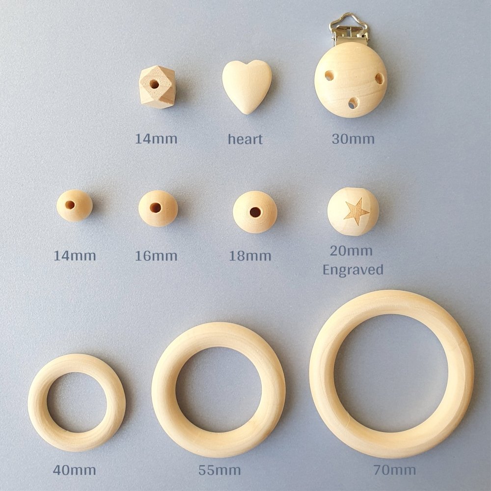 Maple Wood Heart Beads - Hey Beadly