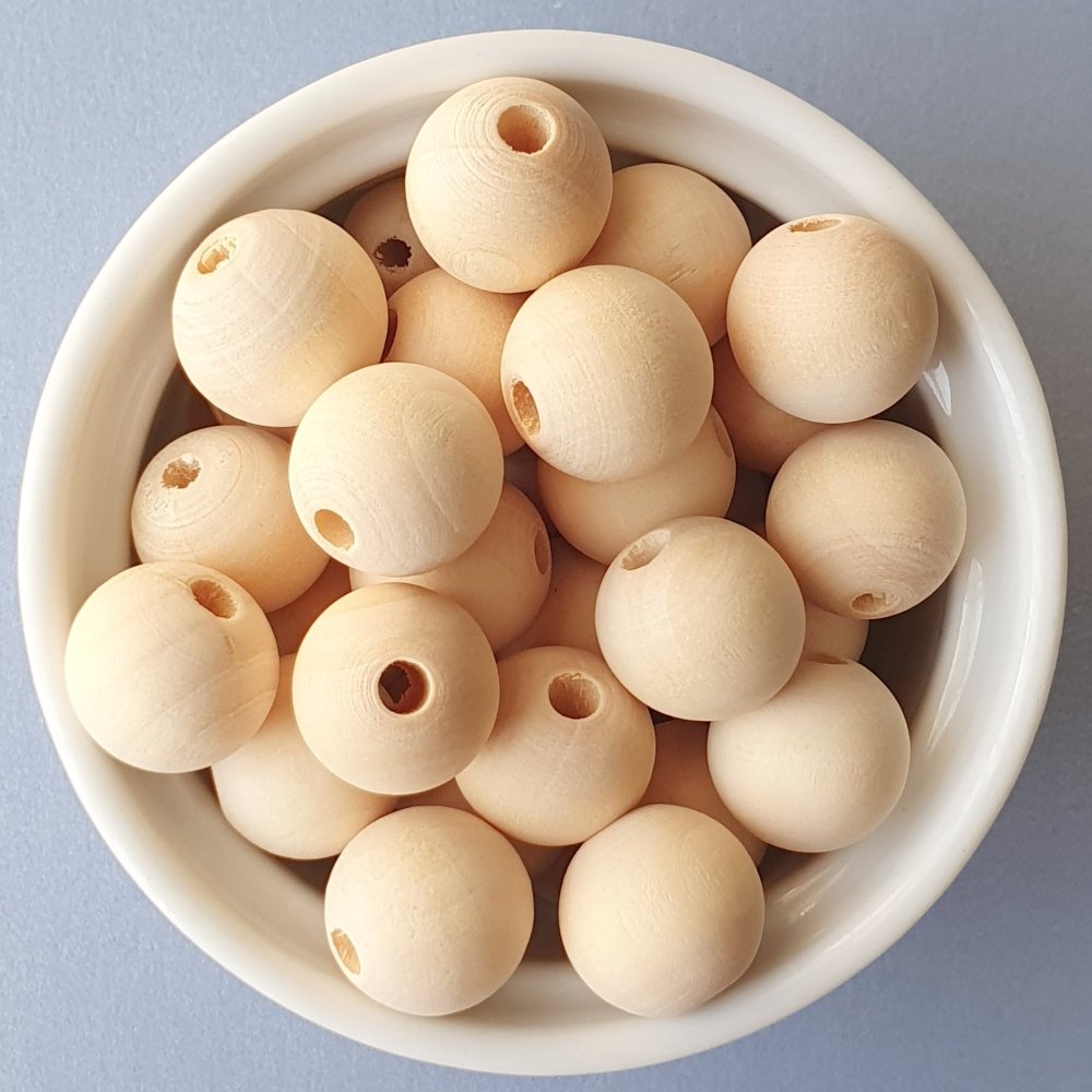 Round Maple Wood Beads - Hey Beadly