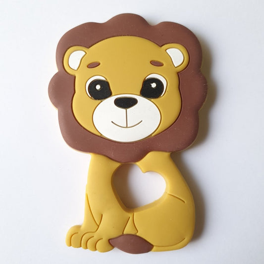 Silicone Baby Lion Teether - Yellow - Hey Beadly