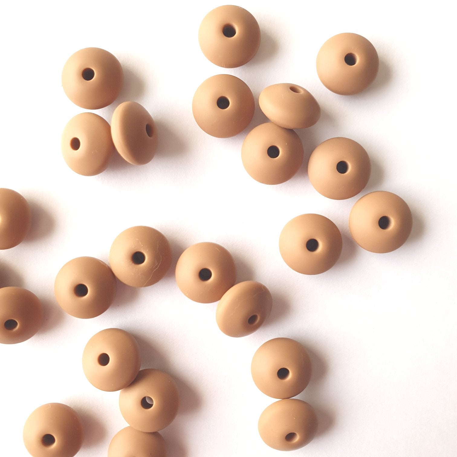 Camel silicone lentil beads