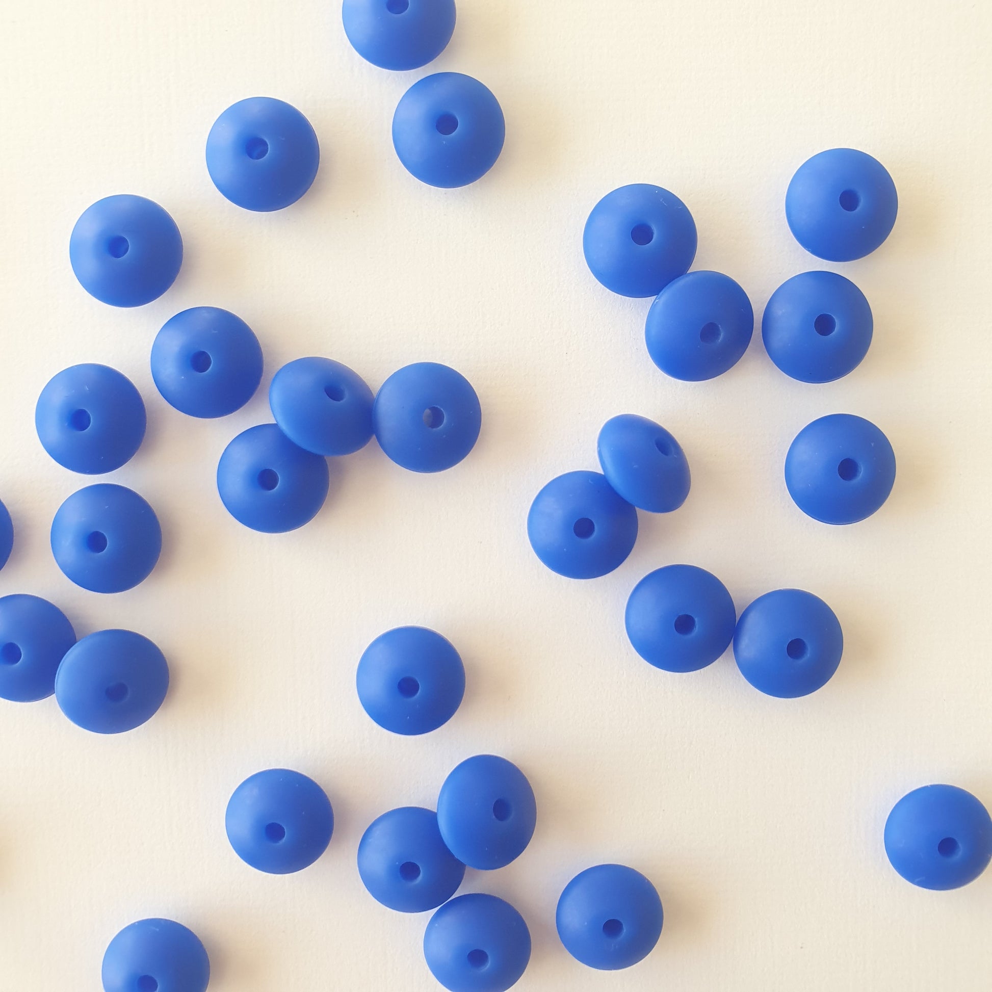 Royal Blue silicone lentil beads