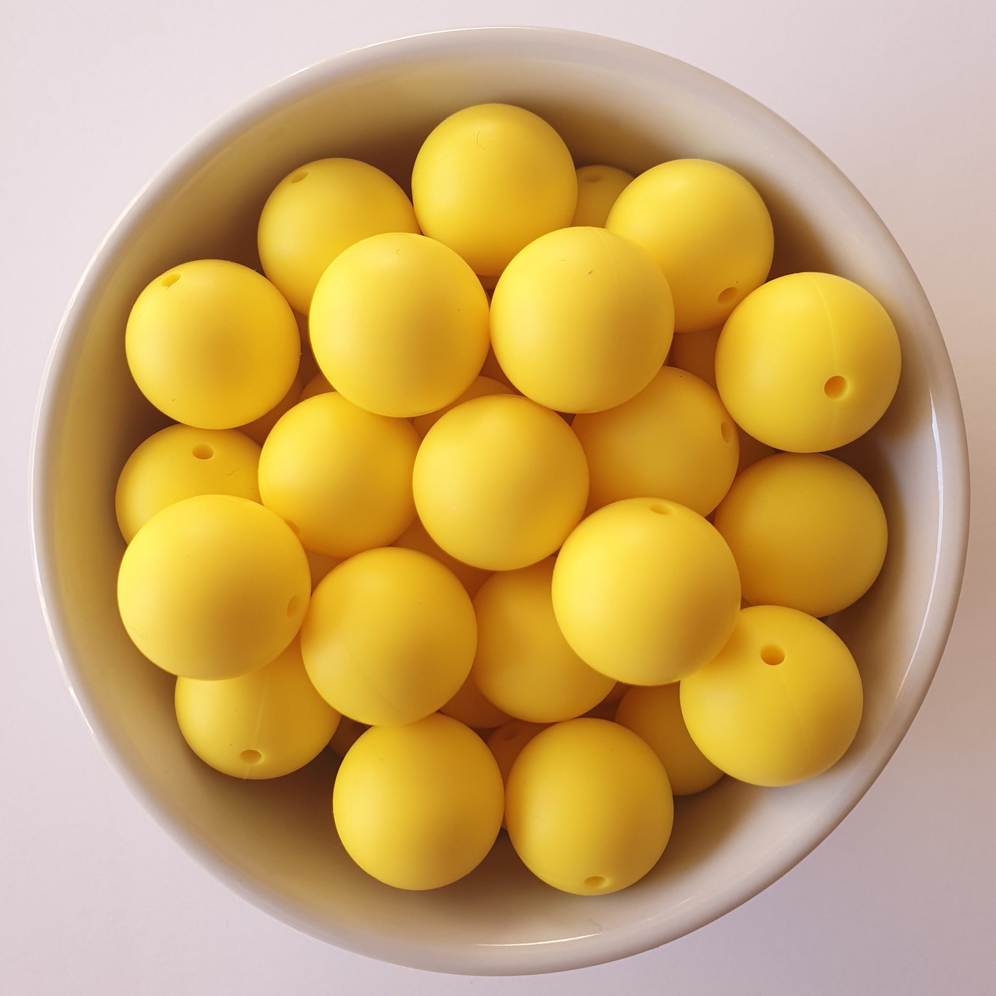 19mm yellow round silicone beads