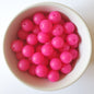15mm round fuchsia silicone beads