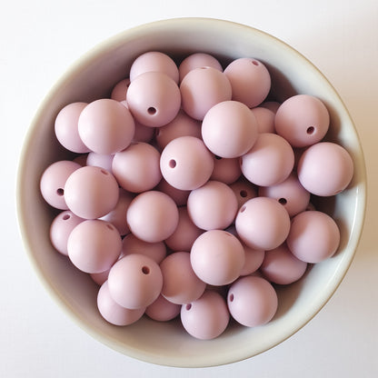 15mm round lilac silicone beads