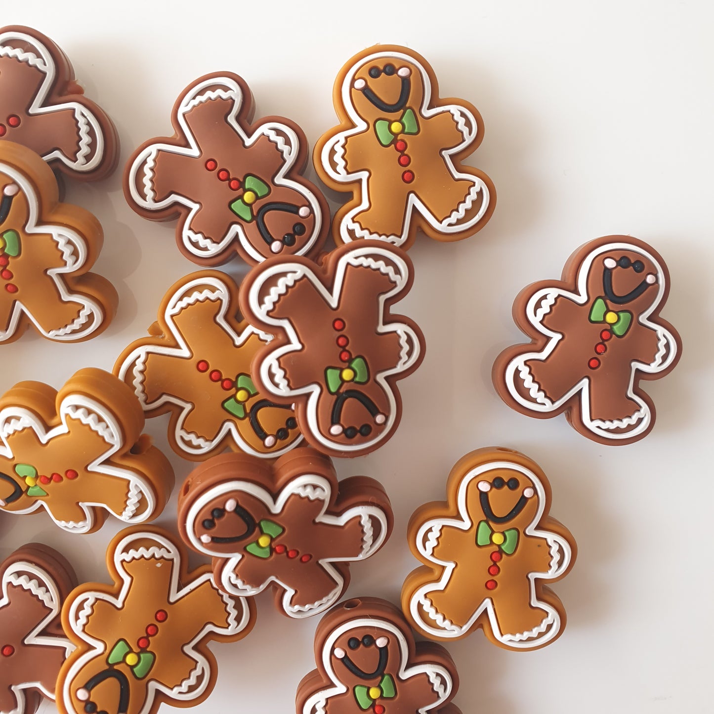 Silicone Gingerbread Man Beads