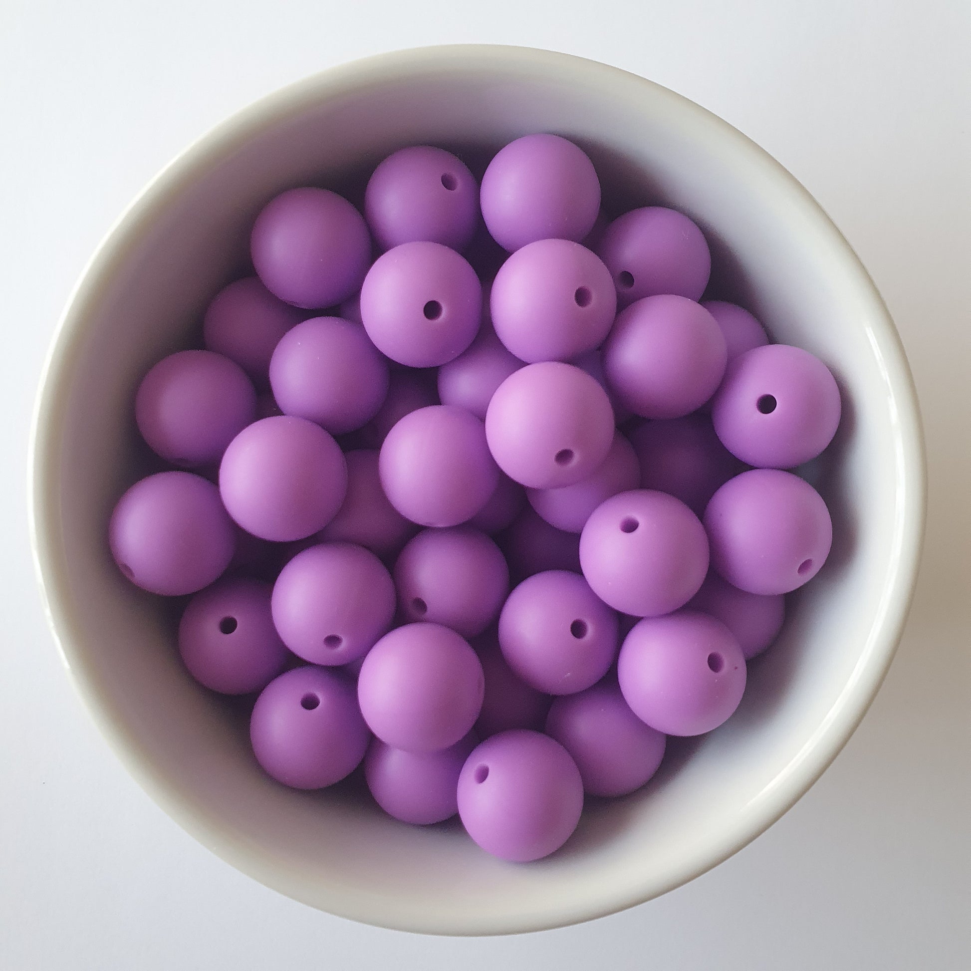 15mm pruple round silicone beads
