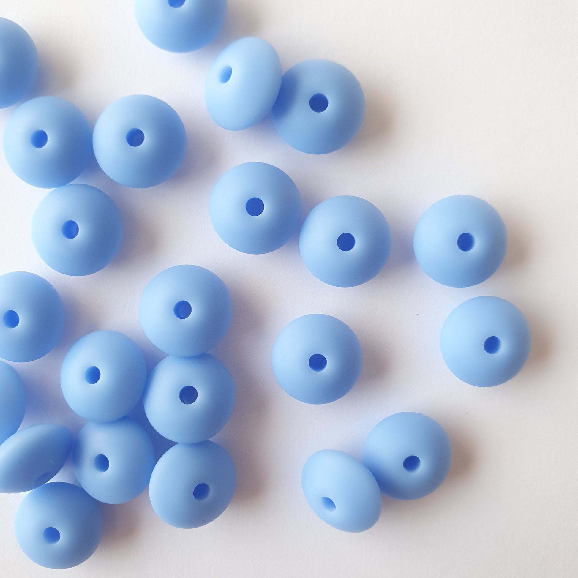 China Blue Silicone Lentil Beads