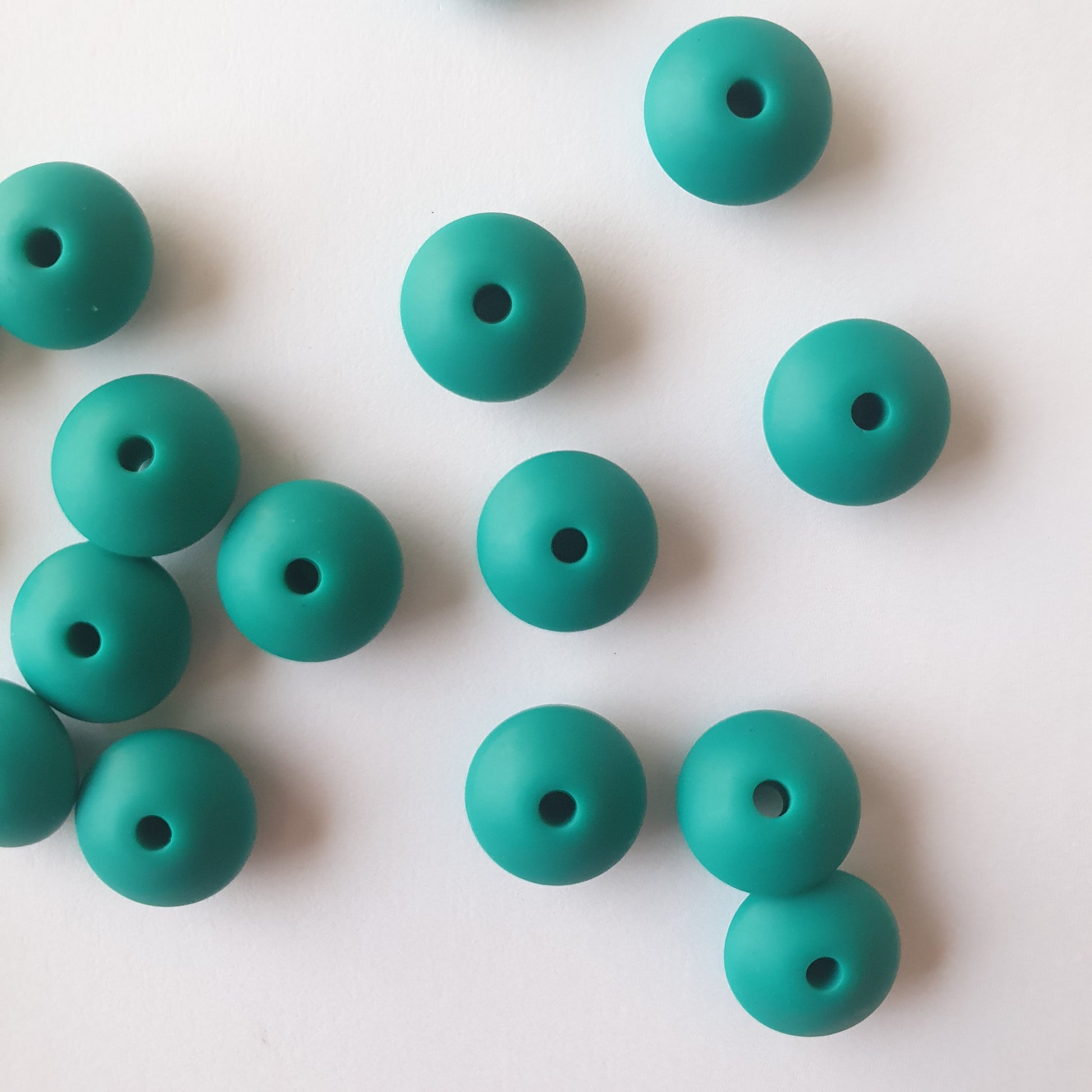 Emerald Silicone Lentil Beads
