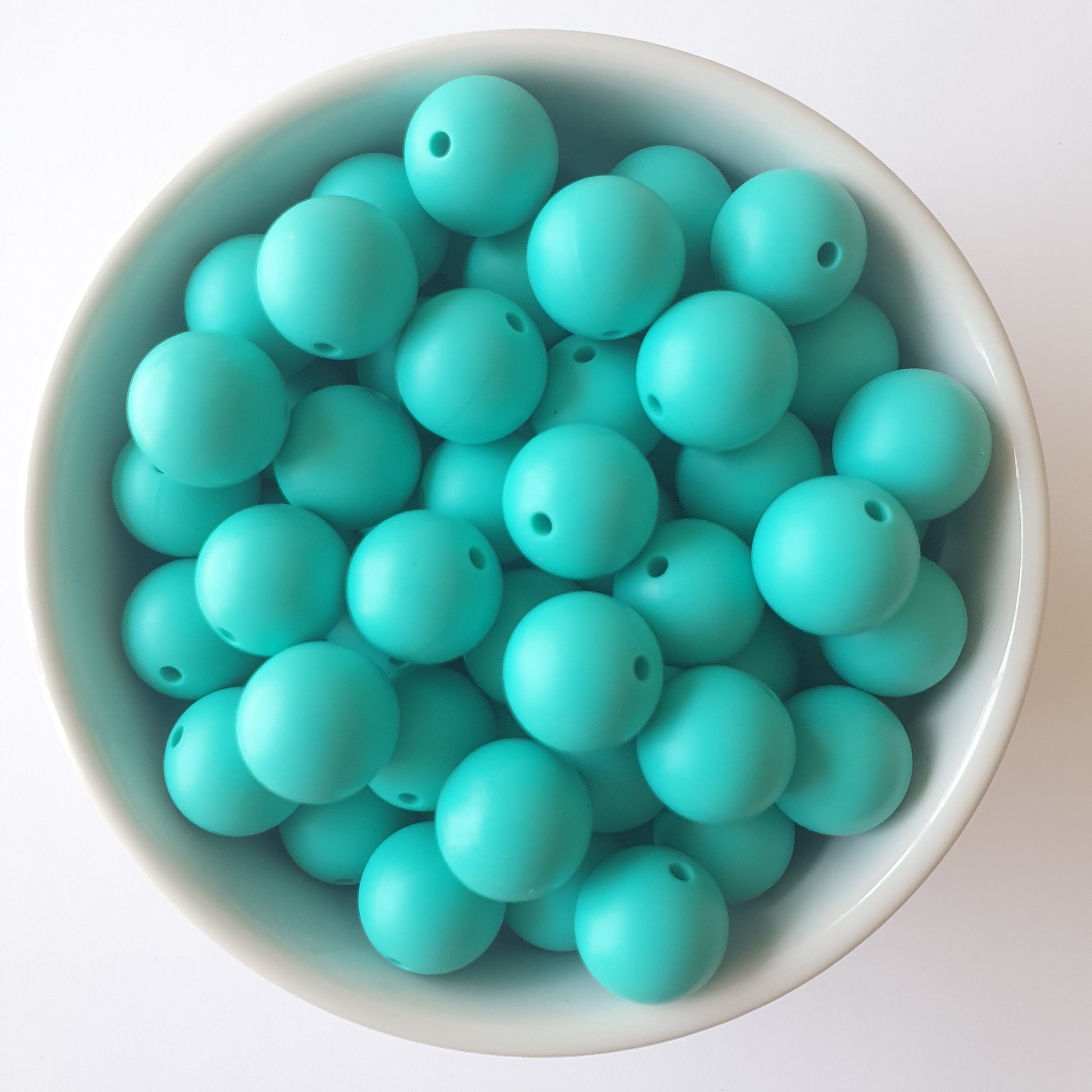 15mm turquoise round silicone beads