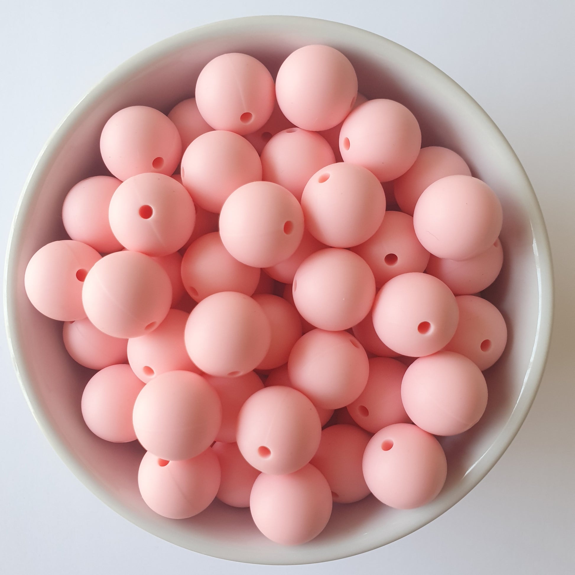 15mm candy light pink round silicone beads