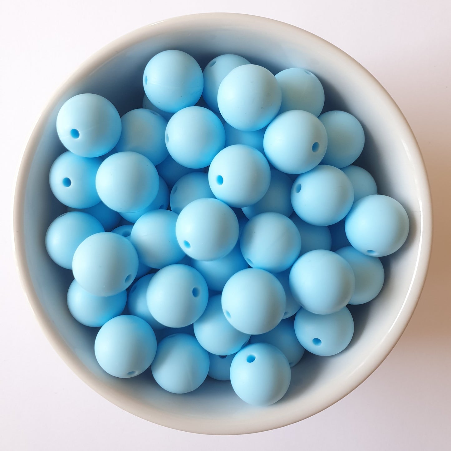 15mm Baby Blue round silicone beads