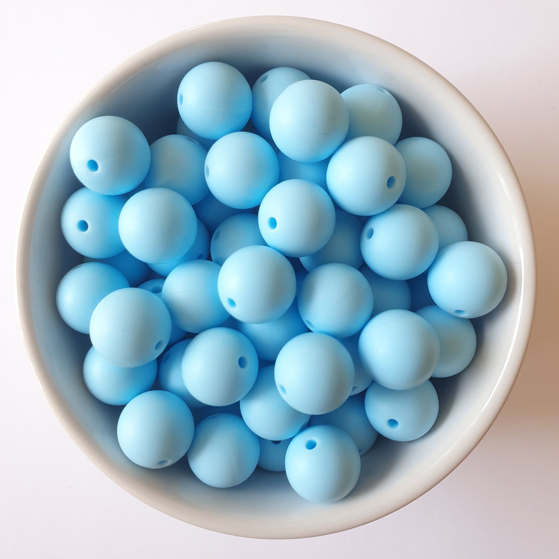 15mm Baby Blue round silicone beads