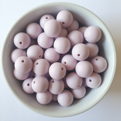 15mm Light Lilac round silicone beads