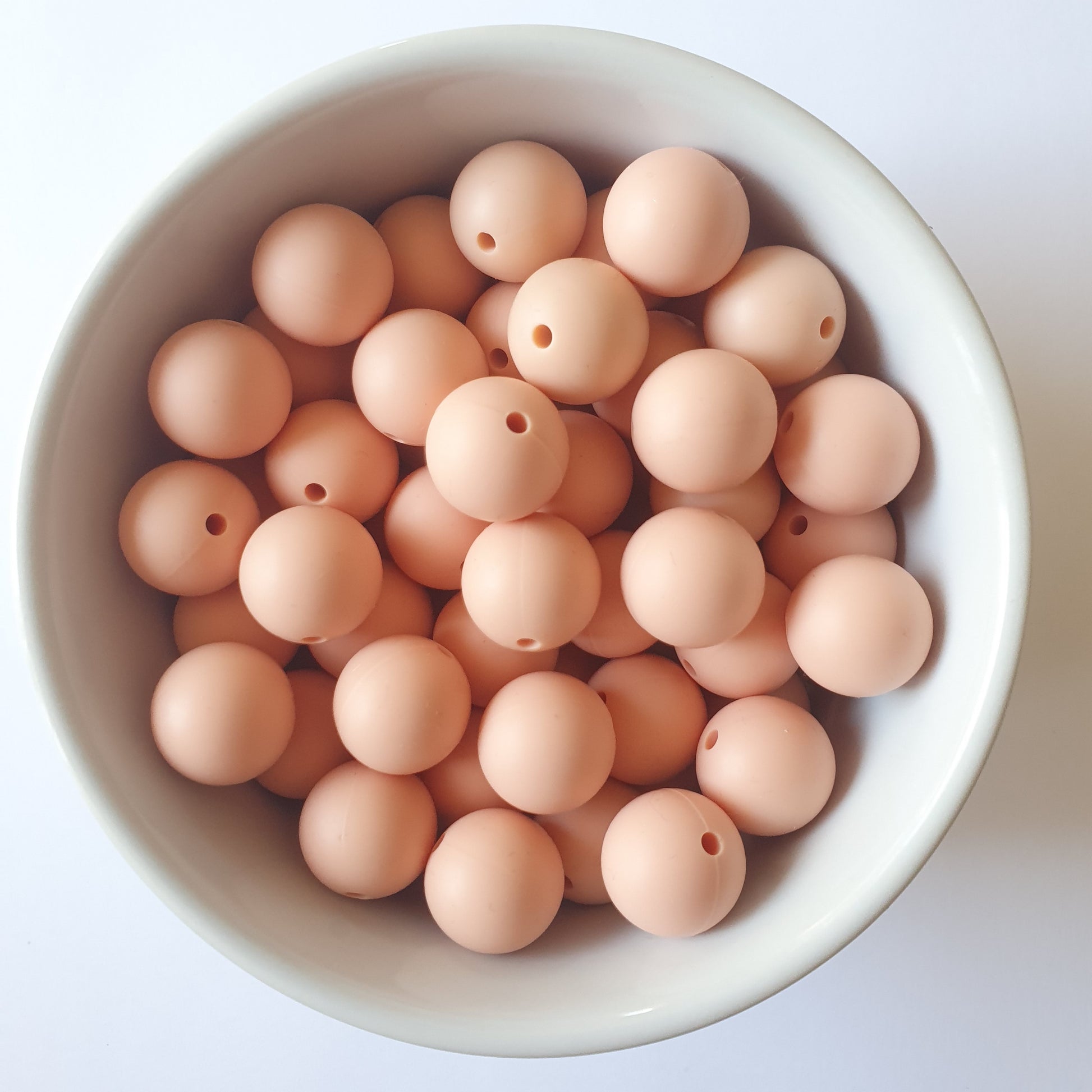 15mm Peach round silicone beads