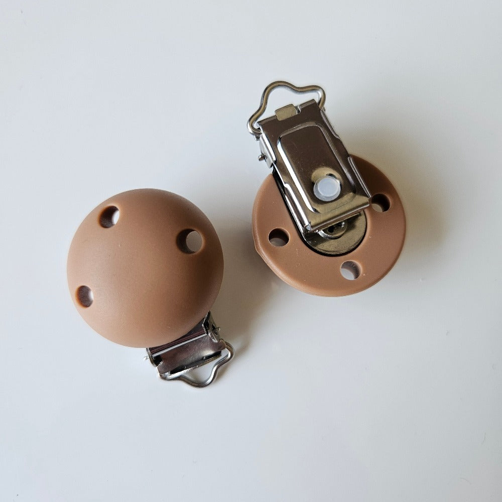30mm Round Silicone Pacifier Clips - Hey Beadly