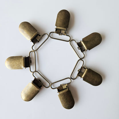 Antique Brass Metal Suspender Clips