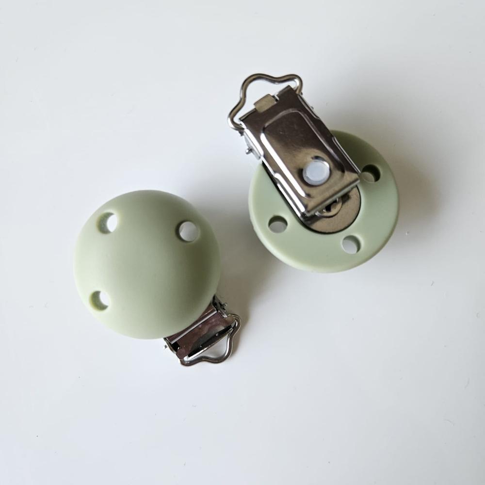 30mm Round Silicone Pacifier Clips - Hey Beadly