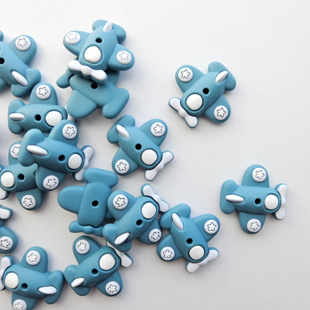 3D Airplane Silicone Beads - Hey Beadly