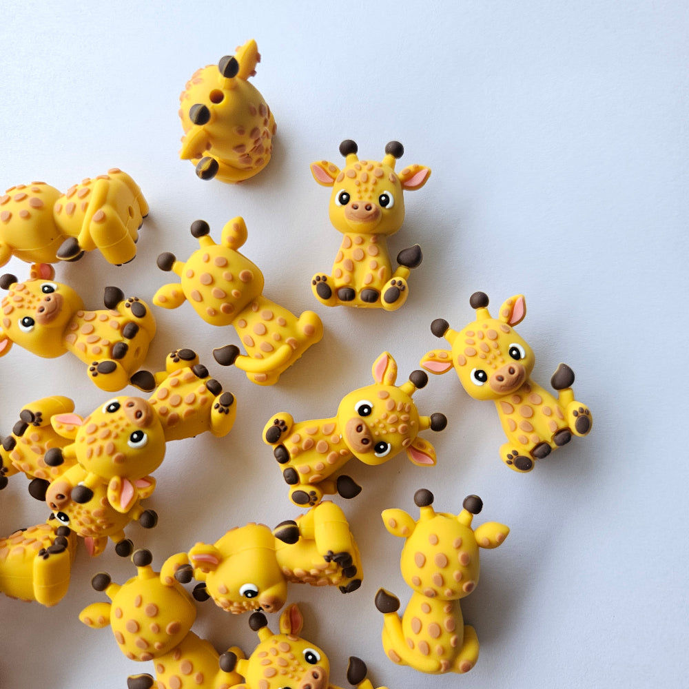 3D Giraffe Silicone Beads - Hey Beadly