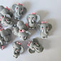 3D Pink Bow Elephant Silicone Bead - Hey Beadly