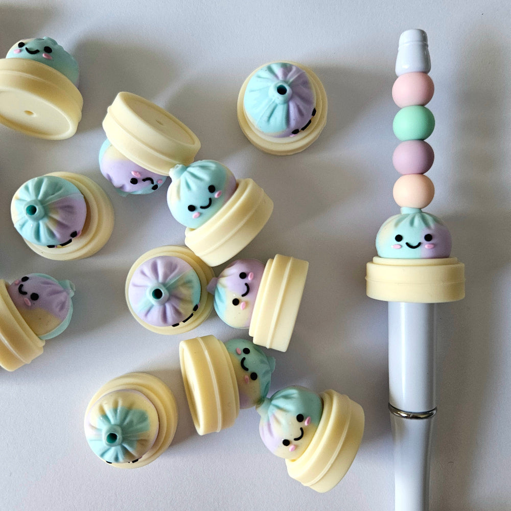 3D Silicone Dumpling Beads - Hey Beadly
