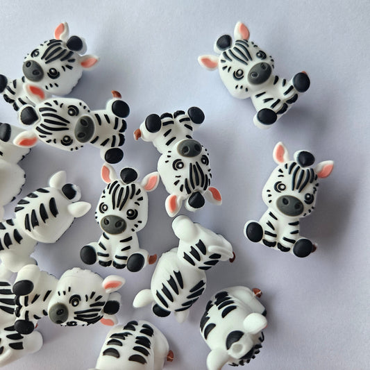 3D Zebra Silicone Beads - Hey Beadly