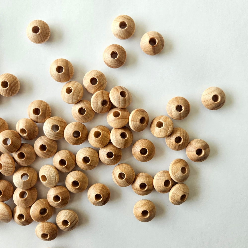Beech Wood Lentil Beads - Hey Beadly