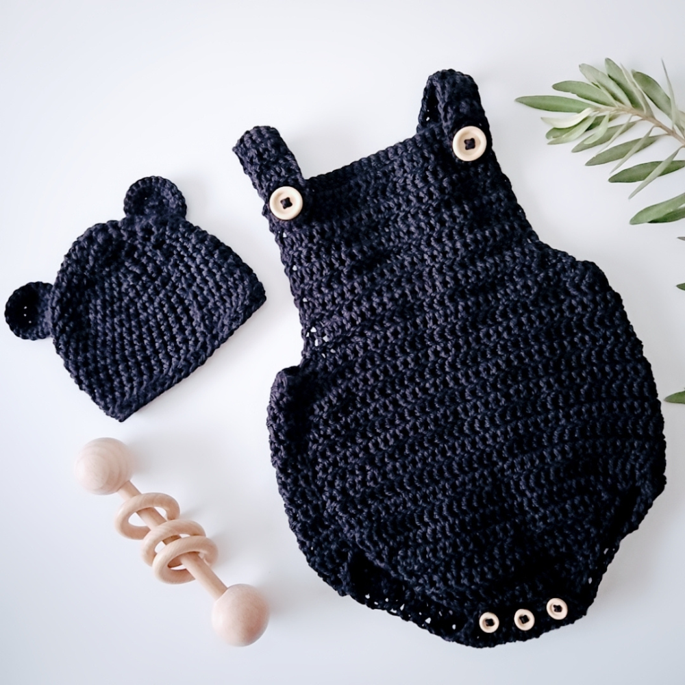 Black Cotton Crochet Romper | Hey Beadly