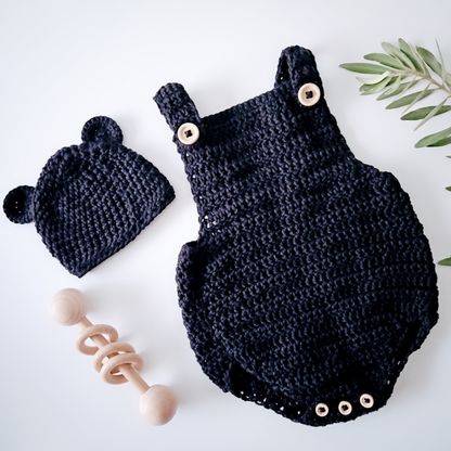 Black Cotton Crochet Romper | Hey Beadly