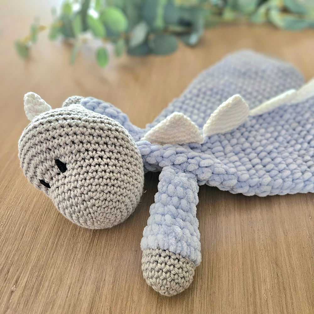 Blue Handmade Dinosaur Snuggler - Hey Beadly