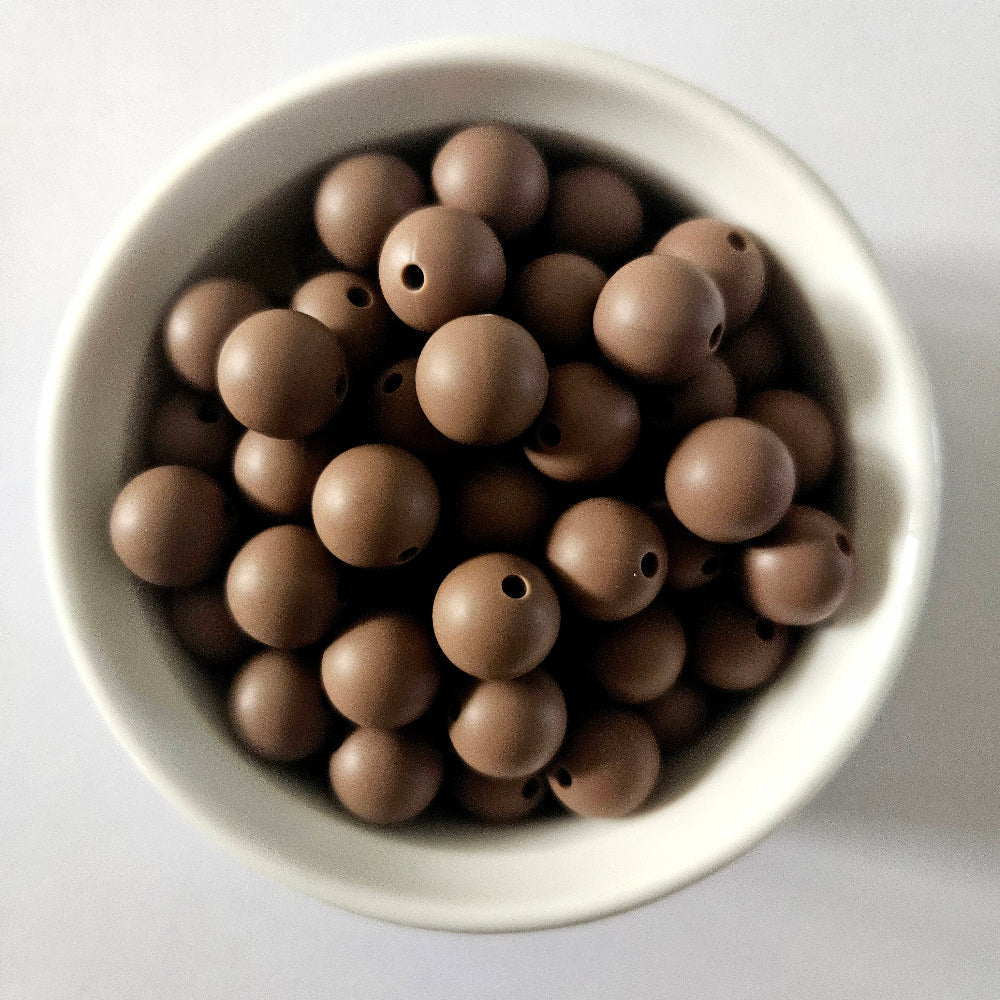 Brownie round silicone beads - Hey Beadly
