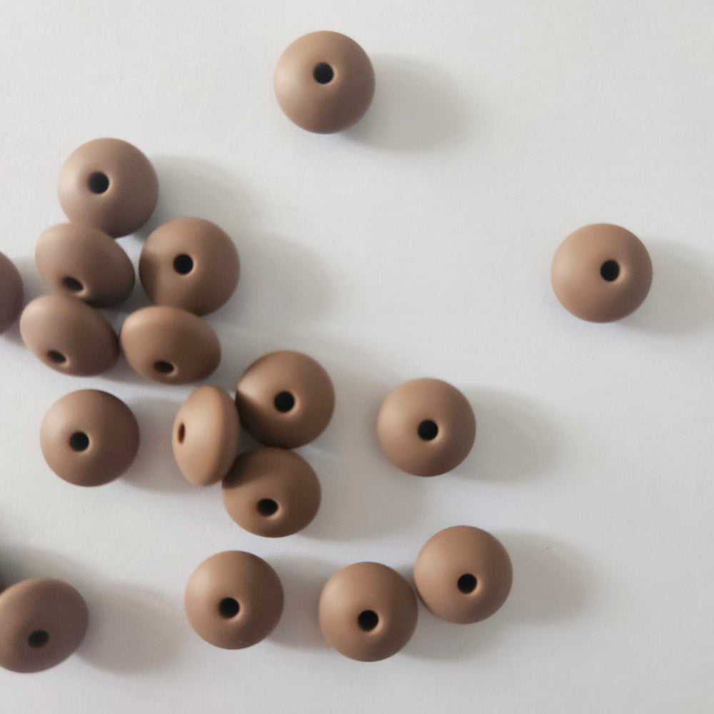 Brownie silicone lentil beads - Hey Beadly