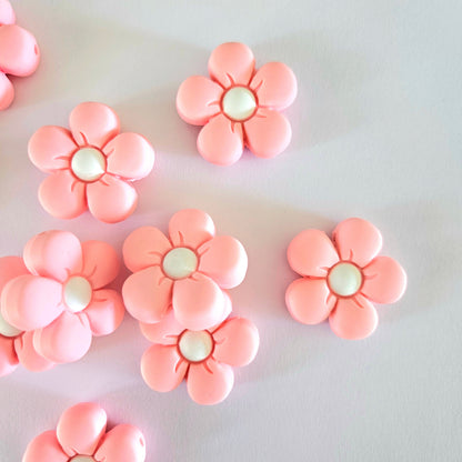 Cany Pink Flower Silicone Beads - Hey Beadly