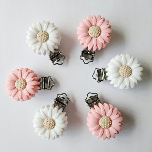 Daisy Silicone Pacifier Clips  - Hey Beadly