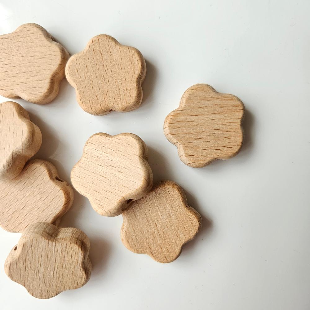 Shaped Beech Wood Beads - Hey Beadly