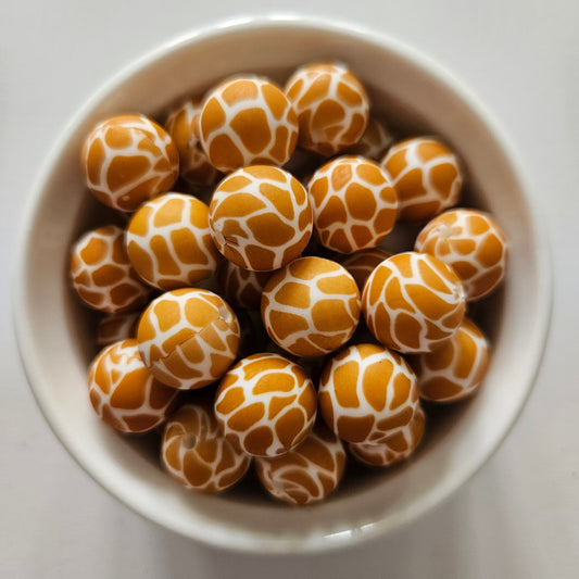 Giraffe Silicone Print Beads - Hey Beadly