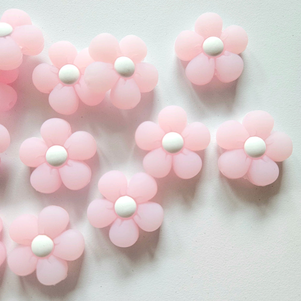 Glow in the dark silicone flower beads - Hey Beadly