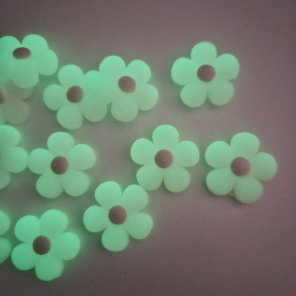 Glow in the Dark Silicone Flower Beads - Hey Beadly